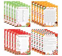 CCINEE 54 Pcs Christmas Trivia Party Game Cards,Christmas Word Search Trivia Scramble Game Cards Set for Xmas Eve Winter Party Supplies Coworkers Holiday Activity