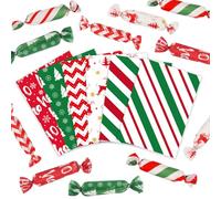 CCINEE 600Pcs Christmas Candy Wrappers Christmas Caramel Chocolate Wrapper Tissues Xmas Greaseproof Twisting Wax Homemade Wrapping Paper for Candy Packaging Christmas Birthday Party, 6 Styles(2024