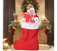 CCINEE Jumbo Christmas Stocking 114cm - Large Red and White - Party Decoration