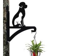 Cciphy 1 Pack Cute Iron Hanging Plant Bracket, Dog Silhouette Wall Mounted Planter Hanger Hook with Screws, Indoor Outdoor Heavy Duty Hanging Holders (Dog)