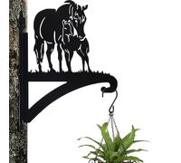 Cciphy 1 Pack Iron Hanging Plant Bracket, Cute Horse Silhouette Wall Mounted Planter Hanger Hook with Screws, Outdoor Heavy Duty Hanging for Wind Chime, Flower Pot, Plant Lantern (Horse)