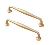 Ccipotatoo 2pcs Cabinet Handles Solid Zinc Alloy Kitchen Door Handles Drawer Pulls Wardrobe Handle Cabinet Knobs Cupboard Handles Door Levers with Screws (Gold, Hole Distance 96mm)