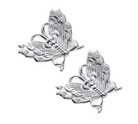 Ccipotatoo 2pcs Children's Room Kids Knobs Retro Butterfly Shape Wardrobe Door Levers Cabinet Pulls Zinc Alloy Handles for Drawers,Kitchen,Living Room Decorative Antique (Silver)