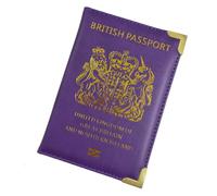 Ccipotatoo British Passport Holder, Portable UK Passport Cover for Women Men, PU Leather Travel Wallet Case Organiser for Passport Credit Cards Boarding Passes (1-purple)