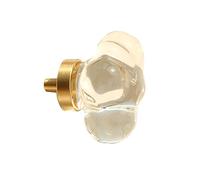Ccipotatoo Cabinet Knobs Acrylic Drawer Pull Crystal Handles Pure Copper Solid Furniture Door Levers Cupboard Kitchen Cabinet Hardware for Wardrobe Door Ring Children's Room (Transparent, Clouds)
