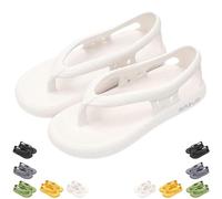 Ccipotatoo Sandals, Summer Unisex Comfort Walking Flip Flops, Thick-soled Non-slip Bazuo Slides (White, 44-45)