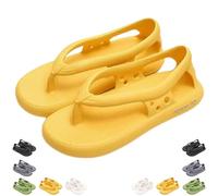 Ccipotatoo Sandals, Summer Unisex Comfort Walking Flip Flops, Thick-soled Non-slip Bazuo Slides (Yellow, 44-45)