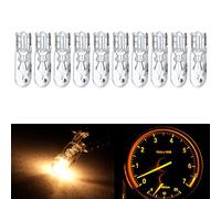 CCIYU 10 Pack White T5 17 86 206 Halogen Light Bulb Instrument Cluster Gauge Dash Lamp 12V