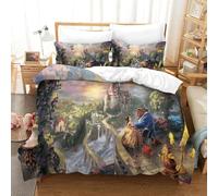 CCIZFMQ 3D Print Beauty And The Beast Bedding Set Belle Beast with Hidden Zipper Microfiber for Kid Teens Boys And Girls Bedroom Dorm Decor Double(200x200cm)
