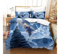 CCIZFMQ 3D Print Crystal Unicorn Duvet Cover Bedding Set Full Moon Forest with Hidden Zipper for Kid Teens Boys And Girls Bedroom Decor Double（200x200cm）