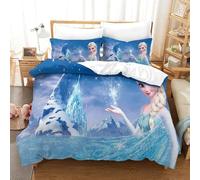 CCIZFMQ 3D Print Frozen Bedding Set Microfiber Elsa With Zipper Closure Set for Kids Boys Girls Modern Bedroom Decor King（220x240cm）