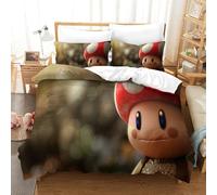 CCIZFMQ 3D Printed Mushroom-shaped Hair Duvet Cover Set Bedding Set Forest Spot Hidden Zipper for Kid Teens Boys And Girls Man for Adults Bedroom Decoration Single（140x200cm）