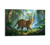 CCIZFMQ Leopard Cat Poster Artwork Tropical Rainforest Giclee Canvas Prints Modern Canvas Wall Art Picture Wall Hanging for Bedroom Living Room Decor 20x30inch(50x75cm)