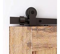 CCJH 152CM (5FT) Sliding Barn Door Hardware Kit, Heavy Duty Carbon Steel Sliding Door Closet Track Set for Single Door - T Style Hanger