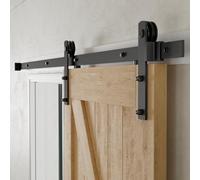 CCJH 6 Feet Heavy Duty Sturdy Sliding Barn Door Hardware Kit -Smoothly and Quietly -Easy to Install Fit 36" Wide Door Panel (I Shape Hanger)