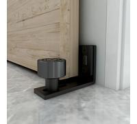 CCJH Sliding Barn Door Floor Guide Adjustable Wall Mounted Bottom Double Rollers Guide(Black 1pcs