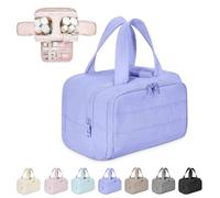 CCJHLYX 4-in-1 Puffy Multi-Functional Toiletry Bag,Travel Toiletry Bag, Lightweight Large Wide-Open Travel Bag for Women,Puffy Cosmetic Bag with Handle for Accessories,Essentials, Toiletries, Purple