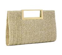 Cckuu Women's Straw Clutch Handbag, Raffia Woven Tote Purse For Summer Beach Wedding Holiday Party