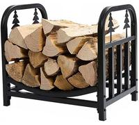 CCKUYT Outdoor Fireplace Firewood Rack Stacking Cast Iron Holder Farmhouse Log Indoor Outdoor Lumber Store Fireplace Pit Easy To Assemble