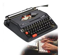 CCKUYT Traditional Old Fashioned Mechanical Typewriter, Creative Vintage Typewriterlying with Double Ribbon and Outer Box, for Creative Writing, Crafting, Letters