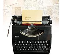 CCKUYT Vintage Typewriter, Old Mechanical English Typewriter, Machinery Normal Use Antiquated Art Retro Gift, for Notes or Letters or Creative Writing, Black