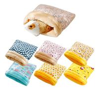 CCLEOOCOO Hamster Sleeping Bag,Winter Soft Warm Bed Plush Small Pet Nest Snuggle Sack Hideout Pouch for Hedgehog Guinea Pig Squirrel Animals,Random Color Multi-Colored 7.9x9.8 in