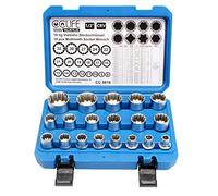 CCLIFE 12 Point Gear Lock Spline Socket Wrench Set 1/2' 8-32 Multi-Tooth 19 Pieces