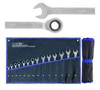 CCLIFE 14 Piece Ratchet Wrench Set Combination Spanner Fixed Spanner Ratchet 8-22mm, Cr-V, 72 Teeth