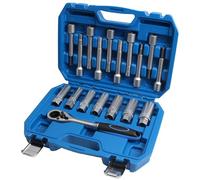 CCLIFE 18 Pieces Shock Absorber Socket Tool Set Includes Reversible Ratchet Bit Hexagon Sockets 1/2 Drive