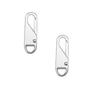 CCLKHY 2 Pcs Zipper Pull, Zipper Pulls Replacement, Zipper Gripper, Detachable Universal Zipper Tab Pullers, Zipper Repair Kit for Luggage, Handbags, Jacket, DIY Crafts, Silver