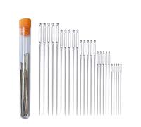 CCLKHY Stainless Steel Sharp Point 25 Pieces Sewing Needles, Large Eye, Hand Sewing, Knitting, Crochet, Leather, Handbags, Wallets, Belts, Jeans, 5 Sizes