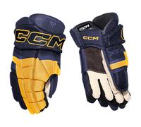 CCM Tacks XR80 Navy/Sunflower Junior Hockey Gloves 12″