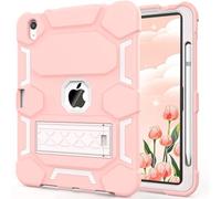 CCMAO Case for iPad 10th Generation 10.9 Inch 2022, iPad (A16) 11th Gen 11 Inch 2025, with Kickstand & Pencil Holder, Heavy Duty Shockproof Hybrid Protective Cover for Kids, Light Pink+White