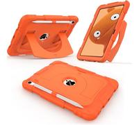 CCMAO Case for iPad 11 inch (A16) 2025/ iPad 10th Generation 2022 (10.9 inch) with Durable Kickstand, Pencil Holder, Hybrid Heavy Duty Shockproof Protective Case for iPad 11/10 Gen, Orange