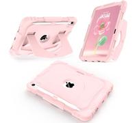 CCMAO Case for iPad 11 inch (A16) 2025/ iPad 10th Generation 2022 (10.9 inch) with Durable Kickstand, Pencil Holder, Hybrid Heavy Duty Shockproof Protective Case for iPad 11/10 Gen, Light Pink
