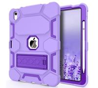 CCMAO Case for iPad (A16) 11th/10th Generation(2025/2022), iPad 10th Case with Kickstand & Pencil Holder, Heavy Duty Shockproof Hybrid Three Layer Protective Cover for Girls Women, Light+Dark Purple