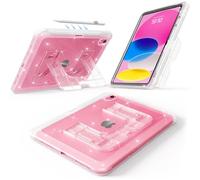 CCMAO Case for iPad A16 11th Generation, iPad Case 10th Generation, Sparkly Glitter Transparent Back, Larger Kickstand, Pencil Holder, Drop-Proof Protective Cover for iPad 11/10, Clear Glitter