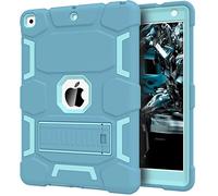 CCMAO for iPad 9th/8th/7th Generation 10.2 Inch Case 2021/2020/2019, with Kickstand, Heavy Duty Shockproof Hybrid Three Layer Protective Cover,Blue+Green