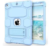 CCMAO for iPad 9th Generation Case, iPad 8th 7th Generation Case, iPad 10.2 Inch 2021/2020/2019 Case, Heavy Duty Rugged Shockproof Protective Cover with Kickstand for Kids Boys Girls, Light Blue