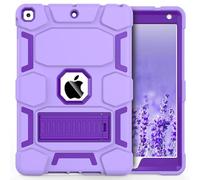 CCMAO for iPad 9th Generation Case, iPad 8th/7th Generation Case, iPad 10.2 Inch 2021/2020/2019 Case, Heavy Duty Shockproof Protective Cover with Kickstand for Girls Women, Light Purple+Dark Purple