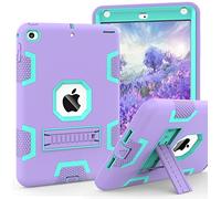 CCMAO iPad Mini 5 Case 2019, iPad Mini 4 Case 2015, Heavy Duty Shockproof Hybrid Protective Cover for iPad Mini 5th/4th Generation 7.9 inch, for Kids Girls Child, Purple+Green