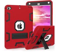 CCMAO iPad mini 5 Case 2019, iPad mini 4 Case 2015, Heavy Duty Shockproof Hybrid Protective Cover for iPad mini 5th/4th Generation 7.9 inch, for Kids Boys Child, Red+Black
