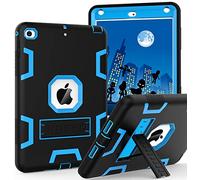 CCMAO iPad mini 5 Case 2019, iPad mini 4 Case 2015, Heavy Duty Shockproof Hybrid Protective Cover for iPad mini 5th/4th Generation 7.9 inch, Black+Sky Blue