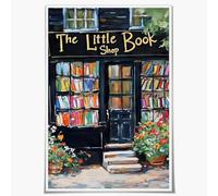 CCMXMKO Bookstore Painting Art Print The Little Book Shop Book Lovers Aesthetic Library Wall Art Home Decor Room Aesthetics Posters for Bedroom living room Home Decor 16x24inch Unframed
