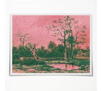CCMXMKO Vintage Dark Academia Surreal Landscape with Moody Eclectic Canvas Wall Art Print Maximalist Room Decor Oil Painting for Living Room, Office, Bedroom - 12x16in Unframed
