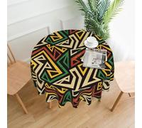 CCOCND African Tribal Round Tablecloth, 60 Inch, Geometric Pattern