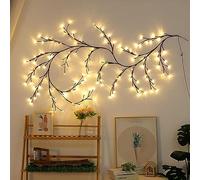 CCogzbb DIY Walls Home Decor Lights, 144 LED 7.5Ft Enchanted Willow Vine Lights, Warm White Lighted Willow Vines with Remote, for Christmas Holiday Decor