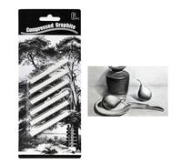 Ccomage 6pcs White Art Drawing Graphite Sticks Square Compressed Stick Sketch Graphite Block Art Supplies Drawing Pencils Set Craft Tool for DIY Painting Crafts Painting Shading Beginners and Artists