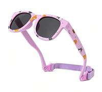 Ccomage Durable Polarized Baby Sunglasses with Strap Toddler Sunglasses for Kids Flexible Frame with Strap Adjustable Infant Outdoor Sunshade UV 400 Protection for 6-36 Months Newborn Baby Girls Boys