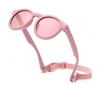 Ccomage Durable Polarized Baby Sunglasses with Strap Toddler Sunglasses for Kids Flexible Frame with Strap Adjustable Infant Outdoor Sunshade UV 400 Protection for 6-36 Months Newborn Baby Girls Boys
